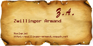 Zwillinger Armand névjegykártya
